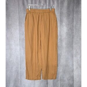 Quince Women 100% European Linen Pants Terracotta Size M Beach Vacation Resort